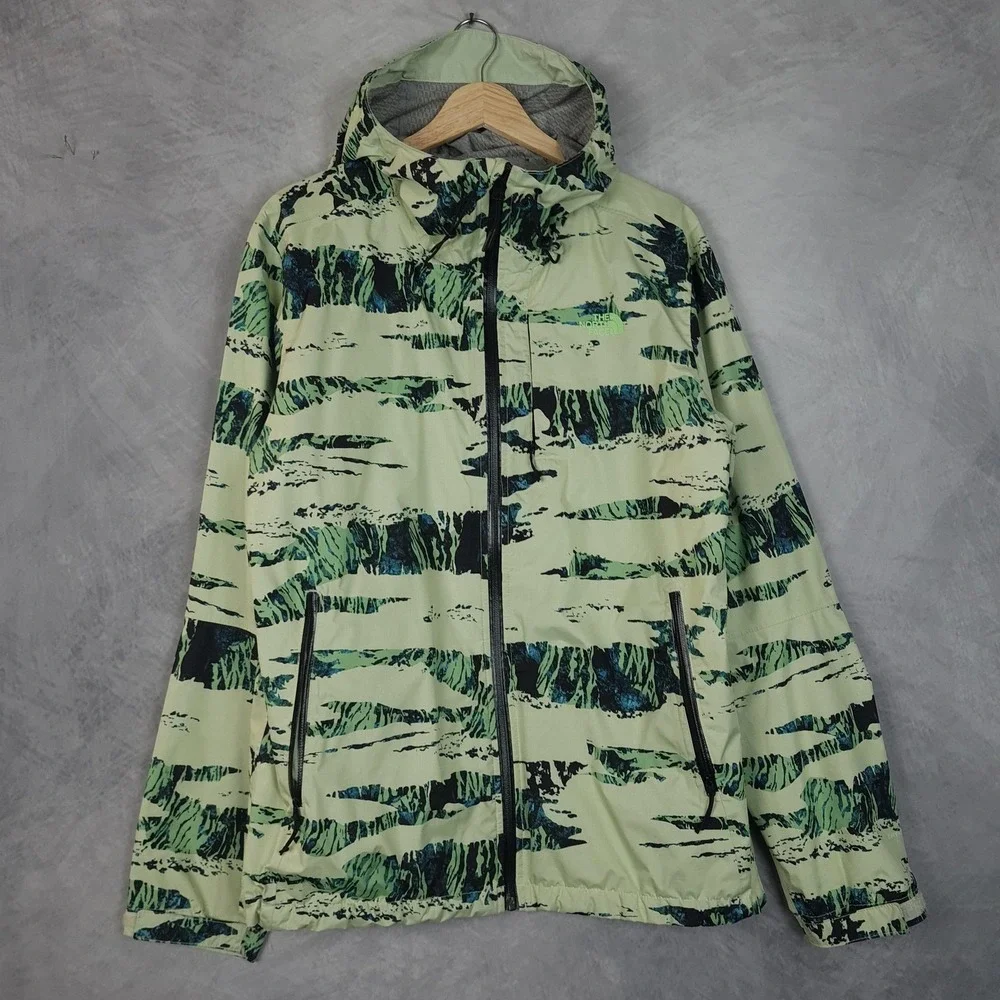 The North Face Jacket Mens Medium Green DryVent Hooded Rain Windbreaker